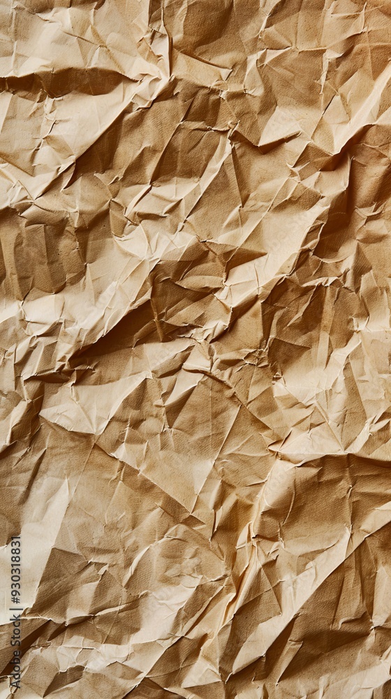 Aufkleber A detailed view of crumpled paper featuring various folds and textures, ideal for use in creative design and artistic applications
