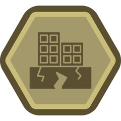 Earthquake Buildig Icon Design