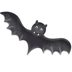  black bat silhouette with spread wings