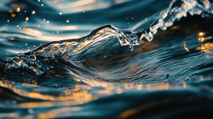An abstract background of seawater flow under light exposure , ai