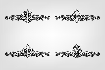 Obraz premium Classic Vintage Baroque Victorian Frames Separator Elements Classic Wedding Invitation