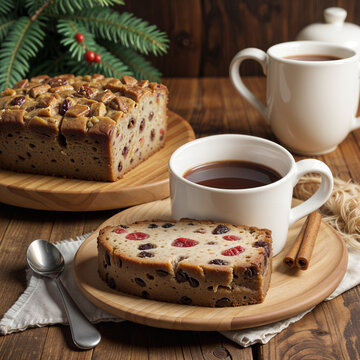 paneton con chocolate caliente