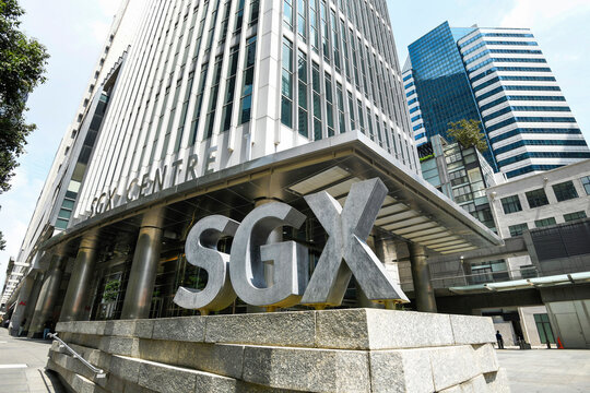 Singapore- July 11, 2024: Low-angle view of the SGX Centre 1 building in Singapore. Singapore Exchange Limited (SGX Group) is a Singapore-based exchange conglomerate.