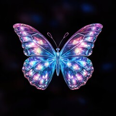 Butterfly animal insect black background.