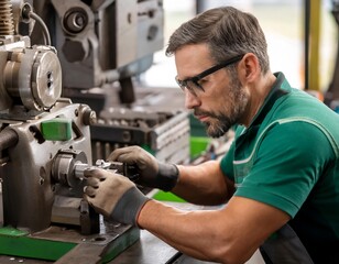 Technician working on equipment maintenance, representing upkeep, repair, and technical support.