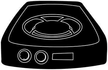 kitchen illustration cooking silhouette food logo stove icon home outline cook dinner house pan modern meal preparation hot dish shape cuisine interior chef for vector graphic background