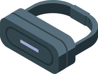 Modern vr glasses showing loading bar icon isometric view, augmented reality concept