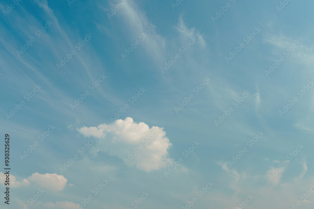 Wall mural clouds and blue sky in the weather day outdoor nature environment abstract background