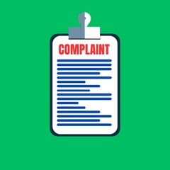 Complaint concept flat icon. Isolated 