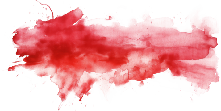 Red watercolor paint stain