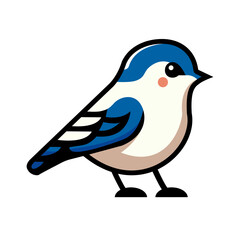 cute little blue bird perfect for team sport club mascot observation vector illustration design