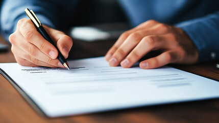 Fototapeta premium Signing a form