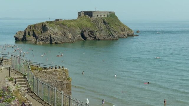 St Catherines Island and fort from The Paragon Tenby