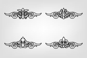 Fototapeta premium Classic Vintage Baroque Victorian Frames Separator Elements Classic Wedding Invitation