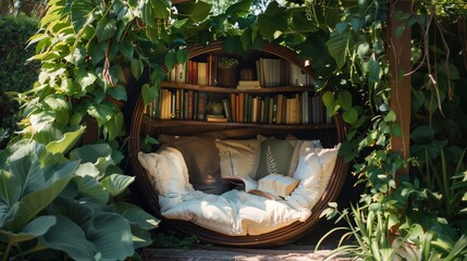 Book Nook Chair in a Garden
