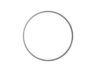 Round rusty cast iron frame is isolated. The metal is heavily weathered and pitted.