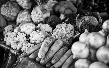 Black and White Produce Market