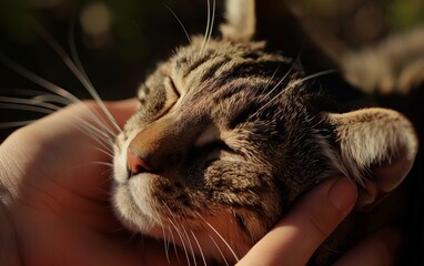Playful Tabby Cat Bathes in Sunlight