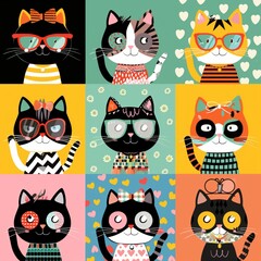 A Collection of Stylish Cats
