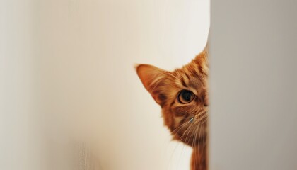 Curious Whiskers: A Peekaboo Moment