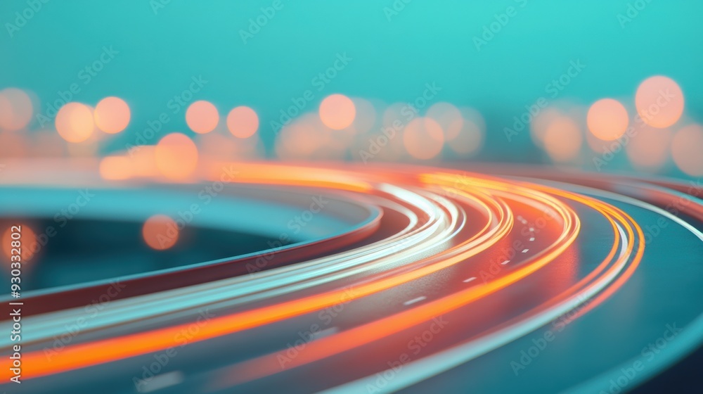 Poster a close up of a highway with multiple lanes, showcasing the efficient movement of vehicles in differ