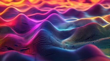 Obraz premium A vibrant and dynamic abstract representation of waves, showcasing blend of colors and textures that evoke sense of movement and energy. 