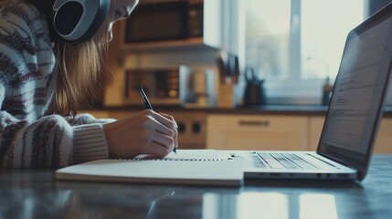 Focused Remote Learning: Student Engaged in Online Education

