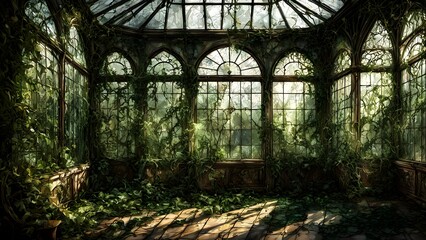 abandoned victorian conservatory interior