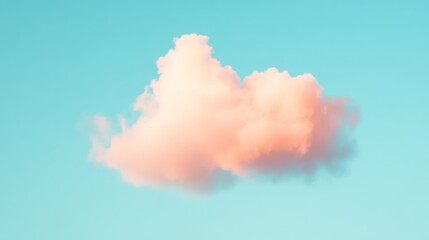 Fototapeta premium Fluffy pink cloud in a clear blue