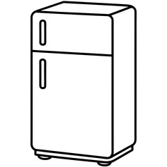 A refrigerator line art vector illustration