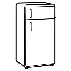 A refrigerator line art vector illustration