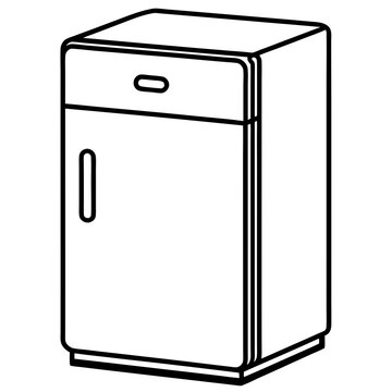 recommend clip art: A refrigerator line art vector illustration