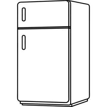 recommend clip art: A refrigerator line art vector illustration