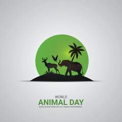 World Animal Day. Animal Day creative design for social media ads