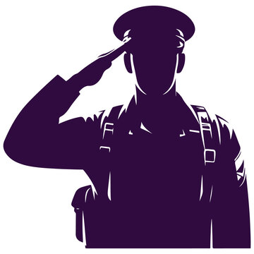 recommend clip art: vector silhouette saluting soldier