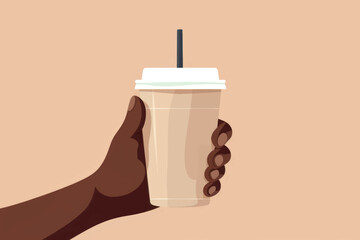 Hand holding coffee cup