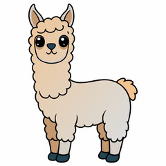 Alpaca art vector illustration