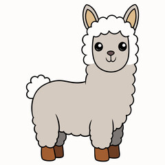 Alpaca art vector illustration