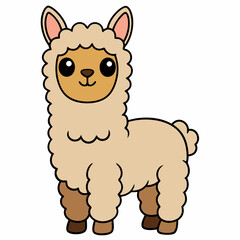 Alpaca art vector illustration
