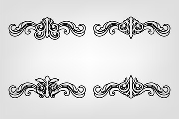 Classic Vintage Baroque Victorian Frames Separator Elements Classic Wedding Invitation