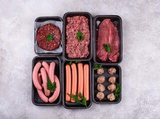 Assortment of different meat product