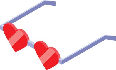 Red heart shaped glasses spreading love, perfect for celebrating valentine's day or any romantic occasion