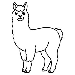 Alpaca line art vector illustration