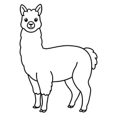 Alpaca line art vector illustration