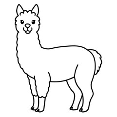 Alpaca line art vector illustration