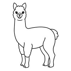Alpaca line art vector illustration