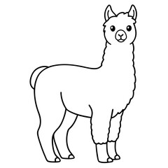 Alpaca line art vector illustration