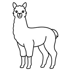 Alpaca line art vector illustration
