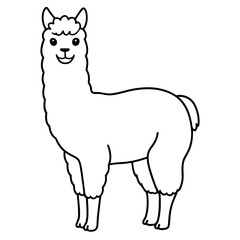 Alpaca line art vector illustration