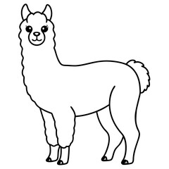 Alpaca line art vector illustration